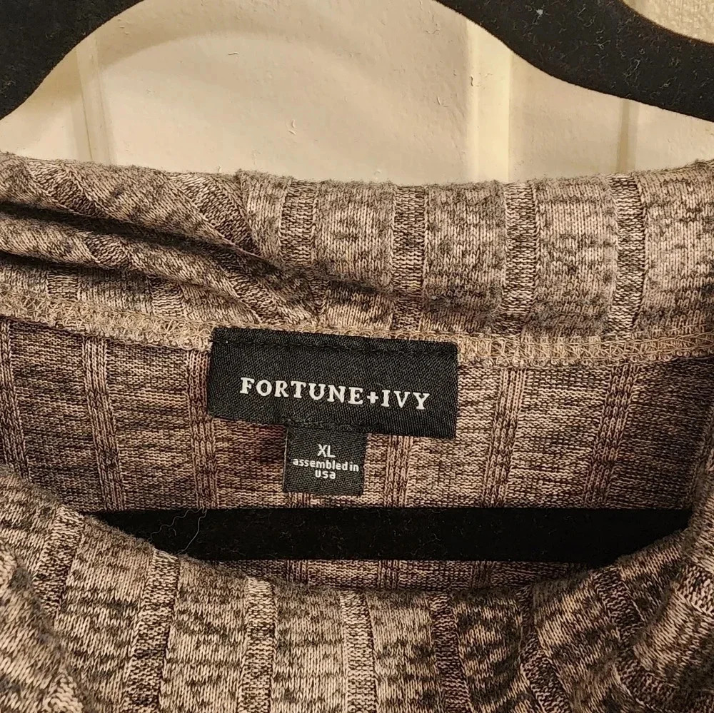 Fortune & Ivy gray cowl neck sweater XL - Picture 2 of 3